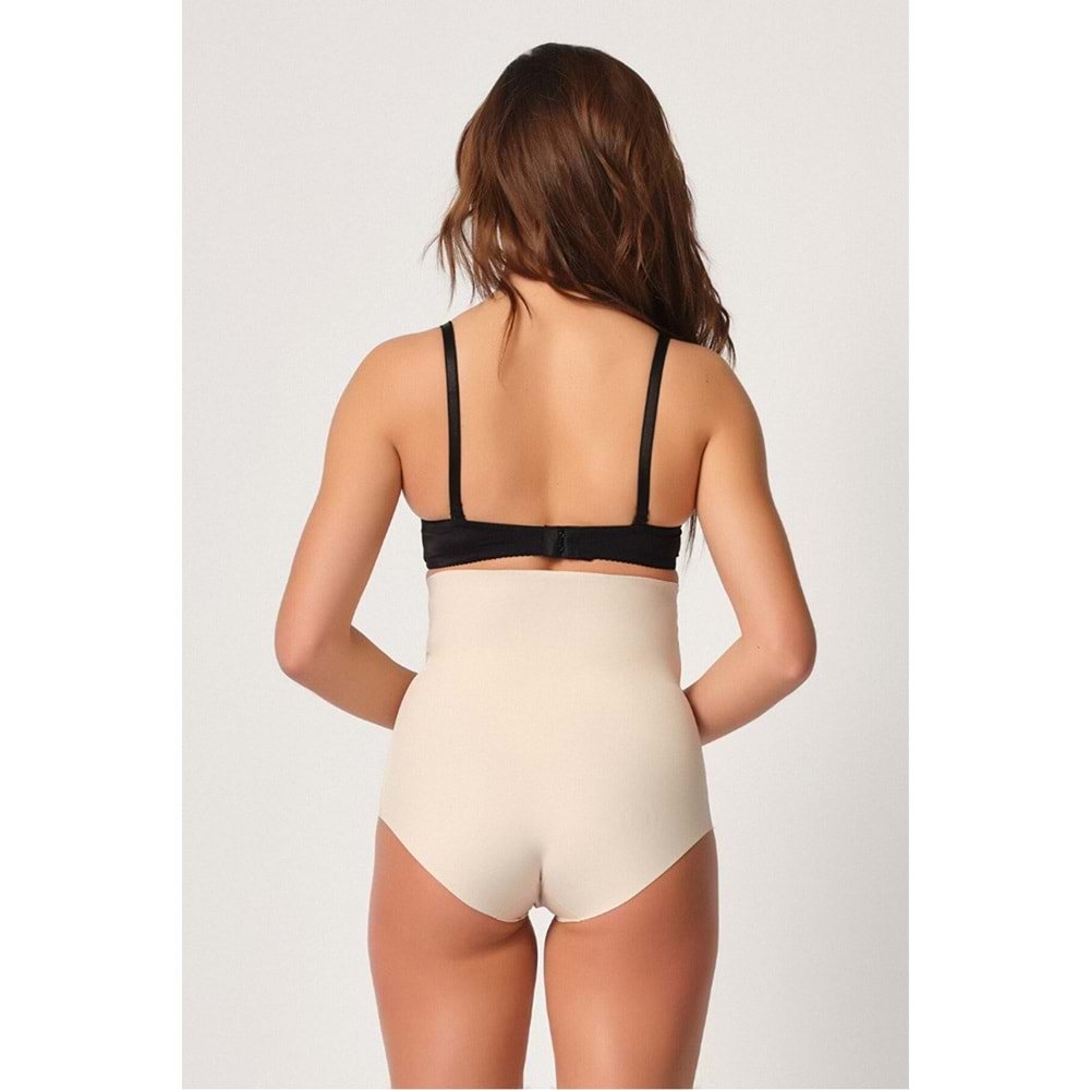 Emay Lazer Kesim Yüksek Bel Kadın Slip Korse 2708 - Emay - Korse - Ten - S