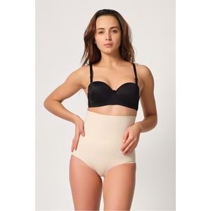 Emay Lazer Kesim Yüksek Bel Kadın Slip Korse 2708 - Emay - Korse - Ten - XL