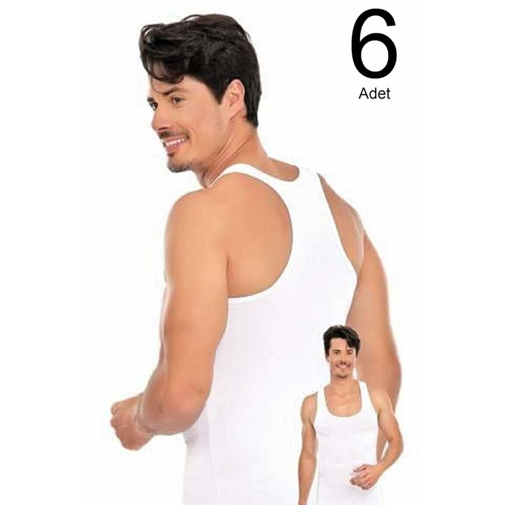 6 Adet Seher Yıldızı 0058 %100 Pamuk Ribana Rambo Spor Erkek Atlet - Karışık - S