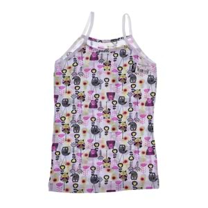 Tutku 6 Adet Kız Çocuk Elastan Empirme İp Asklı Renkli Atlet - Tutku - Atlet - Karışık Desen - 7-8 YAŞ