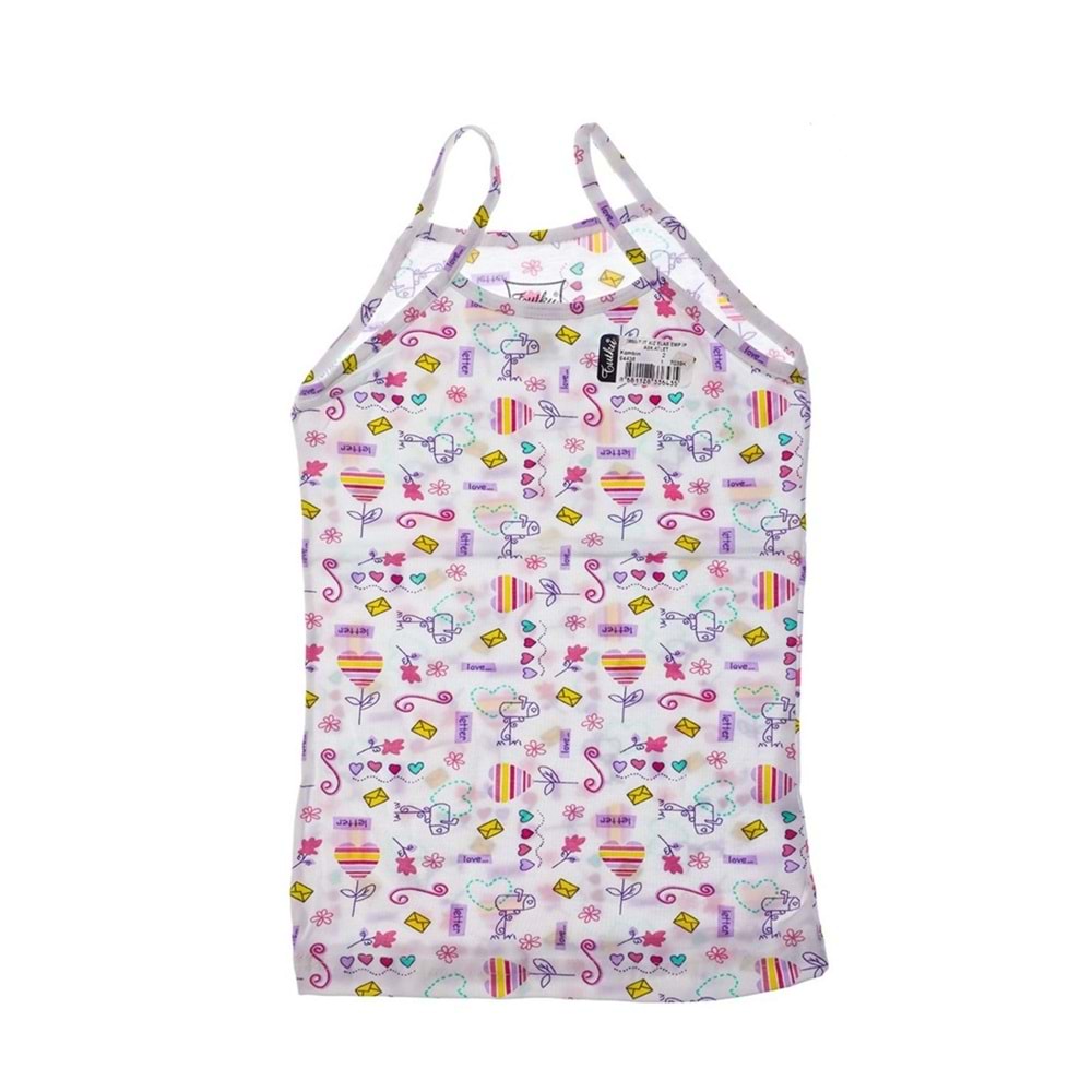 Tutku 6 Adet Kız Çocuk Elastan Empirme İp Asklı Renkli Atlet - Tutku - Atlet - Karışık Desen - 7-8 YAŞ